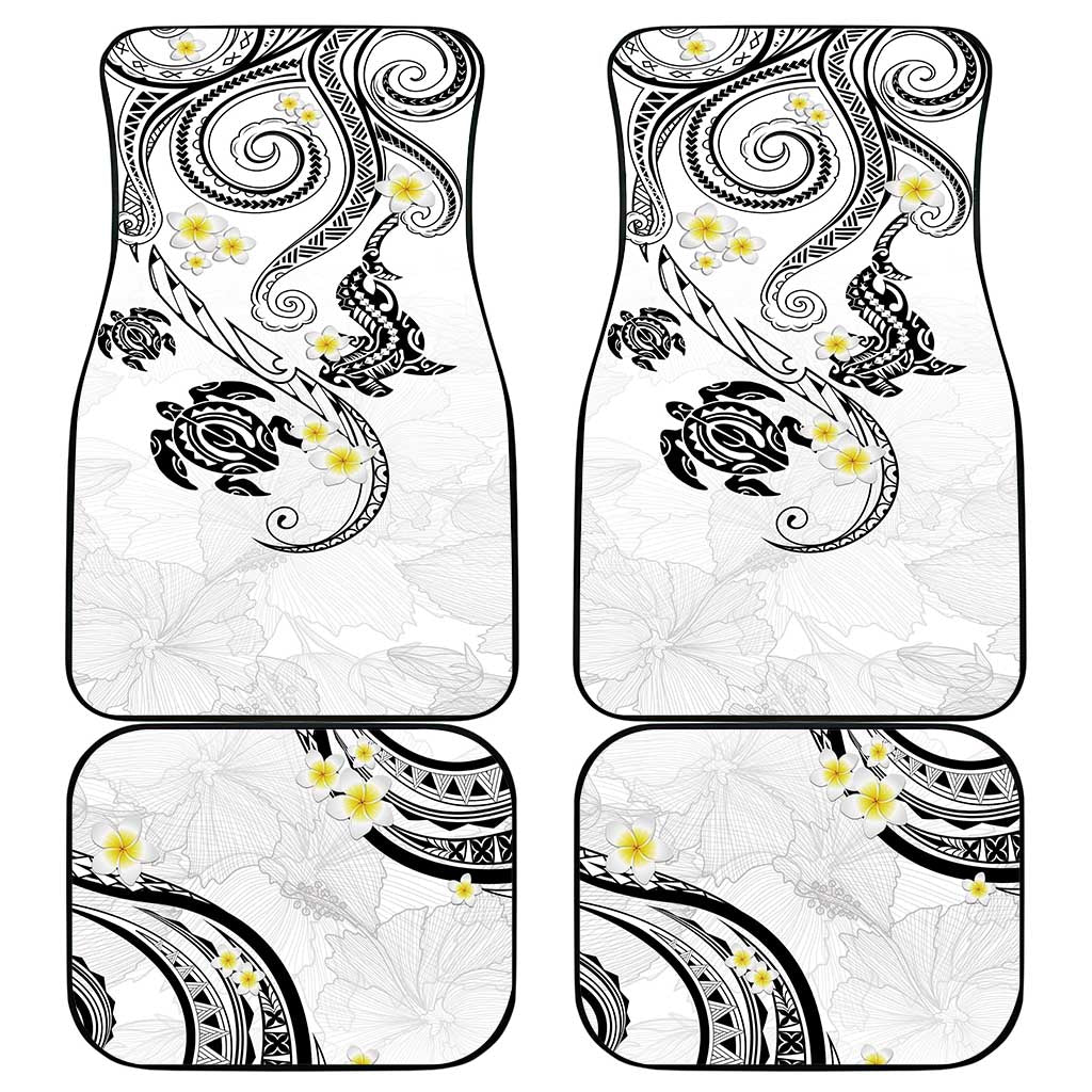 Polynesia Tribal Car Mats White Plumeria Tentacles LT7 - Polynesian Pride