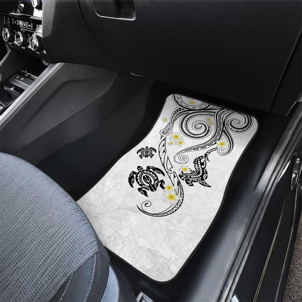 Polynesia Tribal Car Mats White Plumeria Tentacles LT7 - Polynesian Pride