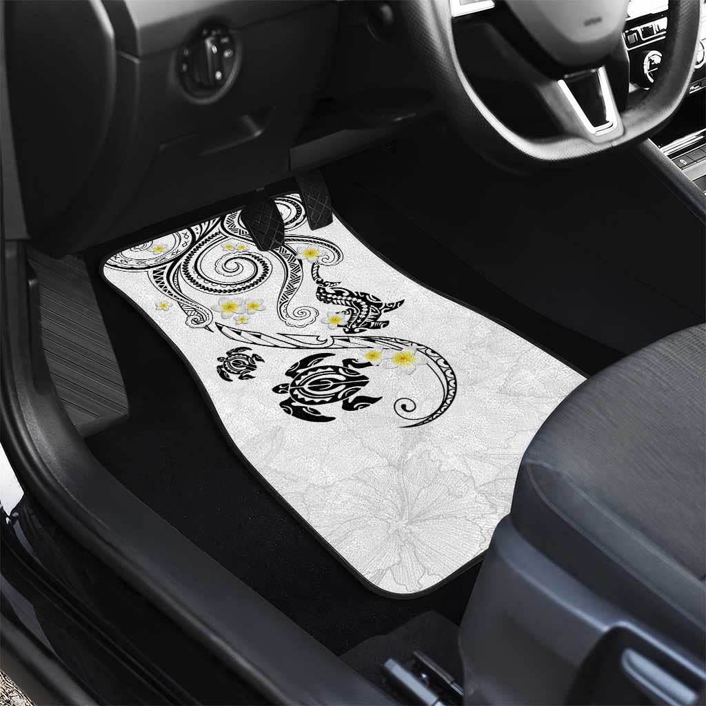 Polynesia Tribal Car Mats White Plumeria Tentacles LT7 - Polynesian Pride
