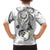 Polynesia Tribal Family Matching Off The Shoulder Long Sleeve Dress and Hawaiian Shirt White Plumeria Tentacles