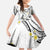Polynesia Tribal Family Matching Off The Shoulder Long Sleeve Dress and Hawaiian Shirt White Plumeria Tentacles