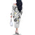 Polynesia Tribal Family Matching Off The Shoulder Long Sleeve Dress and Hawaiian Shirt White Plumeria Tentacles
