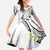 Polynesia Tribal Family Matching Off Shoulder Maxi Dress and Hawaiian Shirt White Plumeria Tentacles