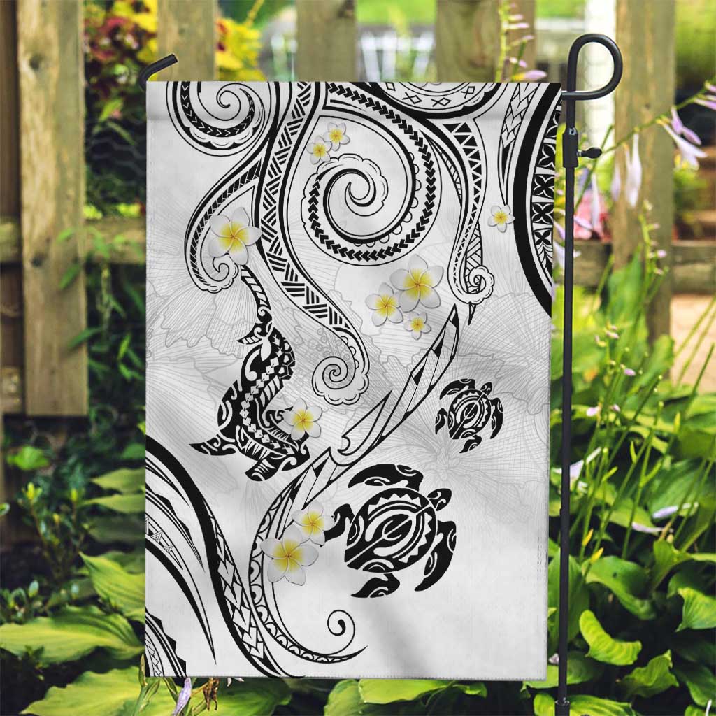 Polynesia Tribal Garden Flag White Plumeria Tentacles LT7 Garden Flag White - Polynesian Pride
