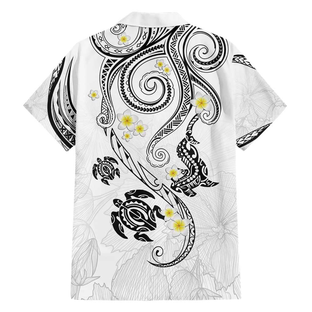 Polynesia Tribal Hawaiian Shirt White Plumeria Tentacles LT7 - Polynesian Pride