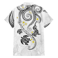 Polynesia Tribal Hawaiian Shirt White Plumeria Tentacles LT7 - Polynesian Pride