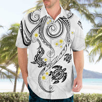 Polynesia Tribal Hawaiian Shirt White Plumeria Tentacles LT7 - Polynesian Pride