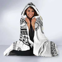 Polynesia Tribal Hooded Blanket White Plumeria Tentacles LT7 - Polynesian Pride