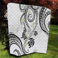 Polynesia Tribal Quilt White Plumeria Tentacles
