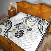 Polynesia Tribal Quilt White Plumeria Tentacles