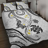 Polynesia Tribal Quilt Bed Set White Plumeria Tentacles LT7 White - Polynesian Pride
