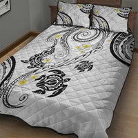 Polynesia Tribal Quilt Bed Set White Plumeria Tentacles LT7 - Polynesian Pride