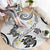 Polynesia Tribal Round Carpet White Plumeria Tentacles