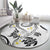 Polynesia Tribal Round Carpet White Plumeria Tentacles