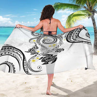 Polynesia Tribal Sarong White Plumeria Tentacles