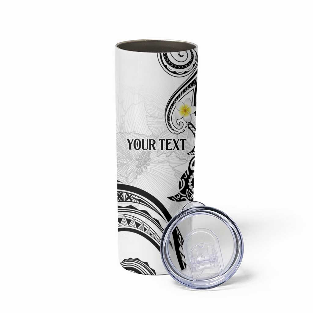 Polynesia Tribal Skinny Tumbler White Plumeria Tentacles