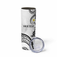 Polynesia Tribal Skinny Tumbler White Plumeria Tentacles