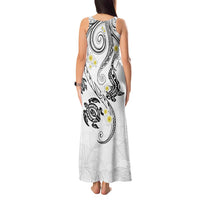 Polynesia Tribal Tank Maxi Dress White Plumeria Tentacles LT7 - Polynesian Pride