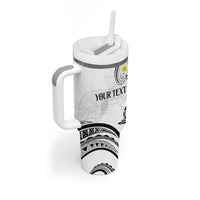 Polynesia Tribal Tumbler With Handle White Plumeria Tentacles LT7 - Polynesian Pride