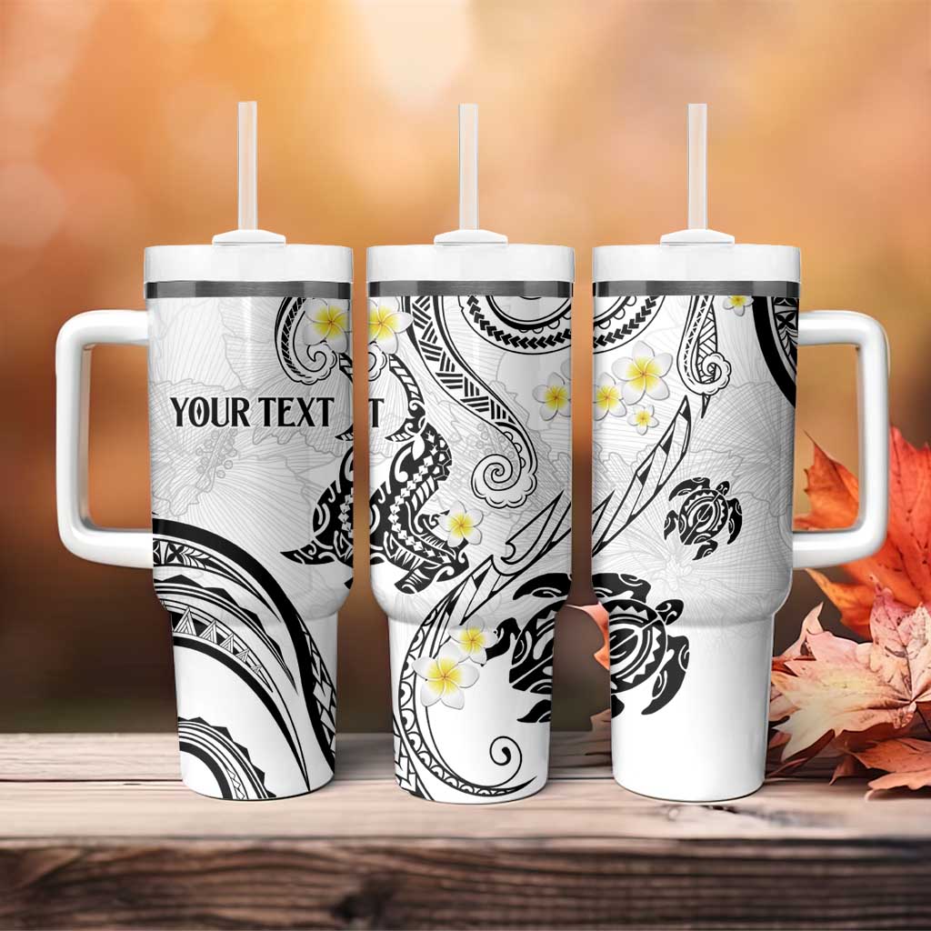 Polynesia Tribal Tumbler With Handle White Plumeria Tentacles LT7 - Polynesian Pride