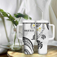 Polynesia Tribal Tumbler With Handle White Plumeria Tentacles LT7 - Polynesian Pride