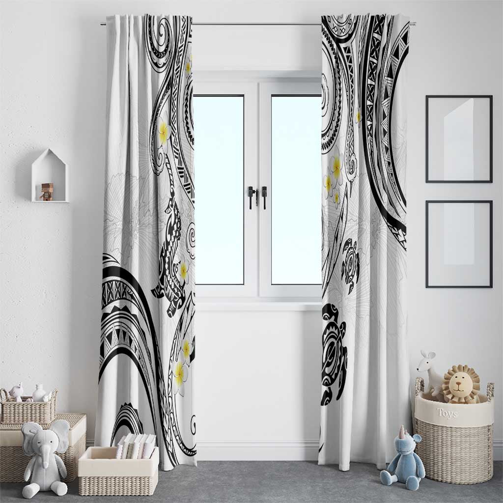 Polynesia Tribal Window Curtain White Plumeria Tentacles LT7 - Polynesian Pride