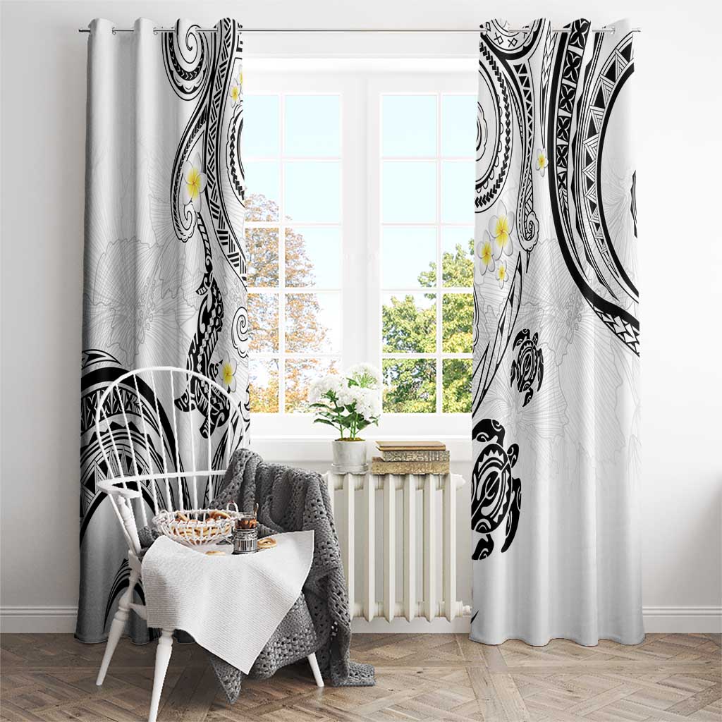 Polynesia Tribal Window Curtain White Plumeria Tentacles LT7 - Polynesian Pride
