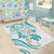 Polynesia Tribal Area Rug Teal Plumeria Tentacles