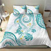 Polynesia Tribal Bedding Set Teal Plumeria Tentacles