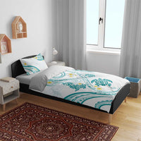 Polynesia Tribal Bedding Set Teal Plumeria Tentacles