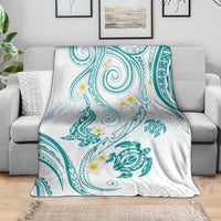 Polynesia Tribal Blanket Teal Plumeria Tentacles LT7 - Polynesian Pride
