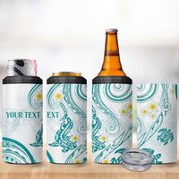 Polynesia Tribal 4 in 1 Can Cooler Tumbler Teal Plumeria Tentacles LT7 - Polynesian Pride
