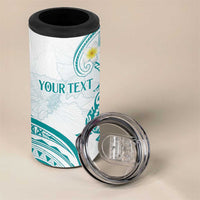 Polynesia Tribal 4 in 1 Can Cooler Tumbler Teal Plumeria Tentacles LT7 - Polynesian Pride