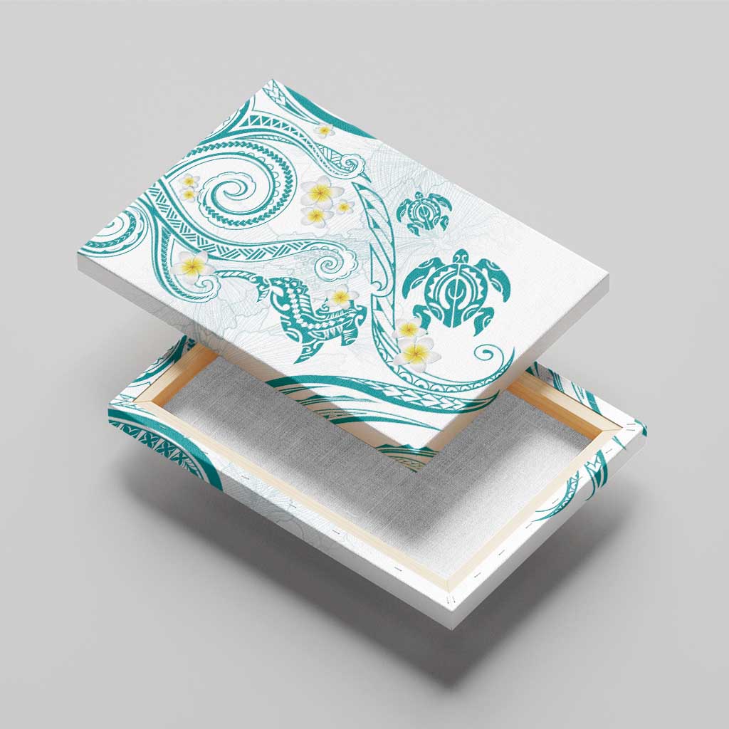 Polynesia Tribal Canvas Wall Art Teal Plumeria Tentacles LT7 - Polynesian Pride