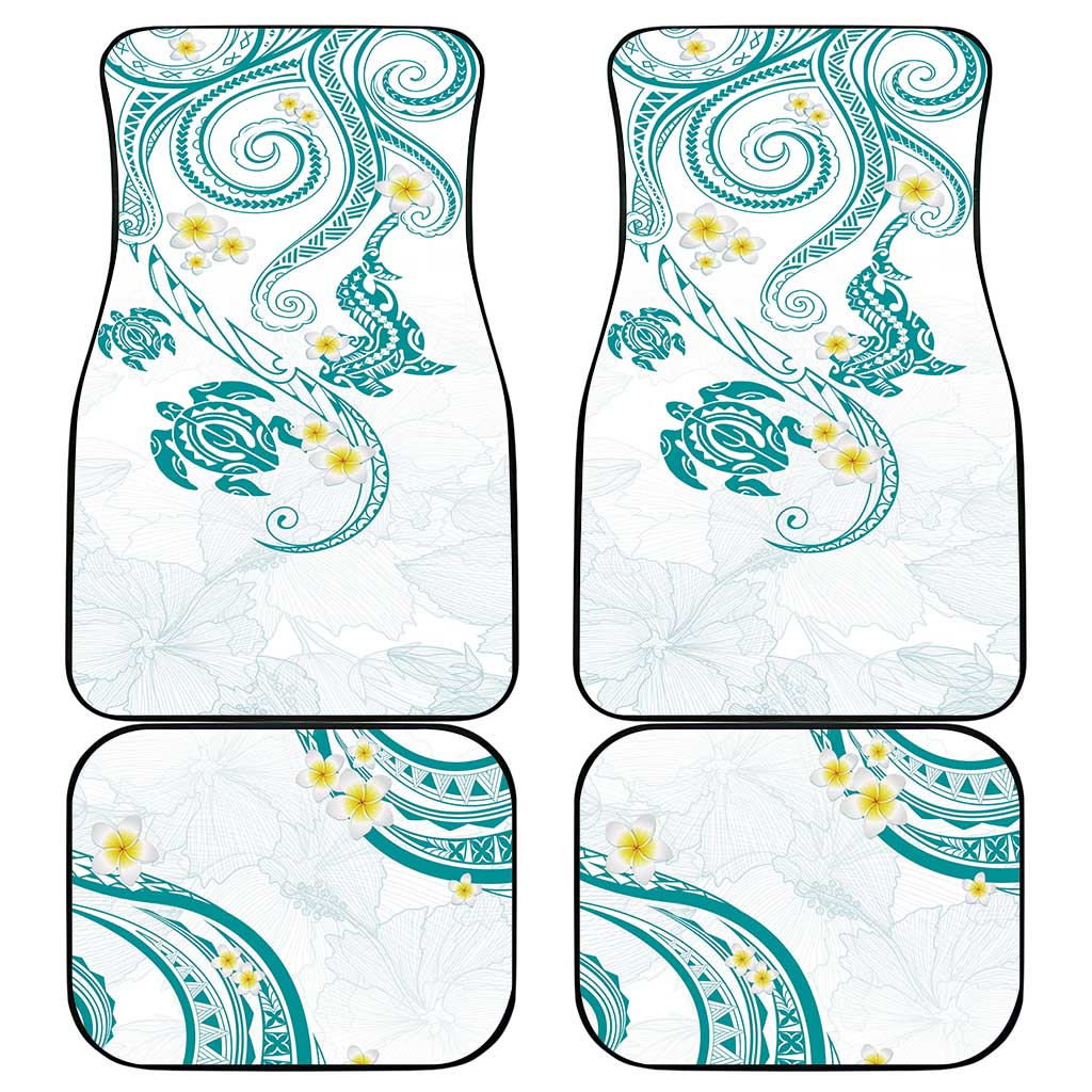 Polynesia Tribal Car Mats Teal Plumeria Tentacles LT7 - Polynesian Pride