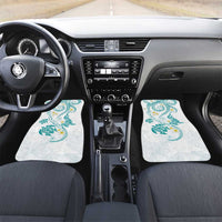 Polynesia Tribal Car Mats Teal Plumeria Tentacles LT7 Set 2pcs - Front Teal - Polynesian Pride