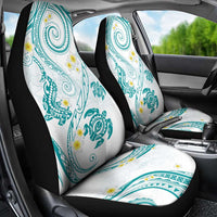 Polynesia Tribal Car Seat Cover Teal Plumeria Tentacles