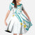 Polynesia Tribal Family Matching Off Shoulder Maxi Dress and Hawaiian Shirt Teal Plumeria Tentacles