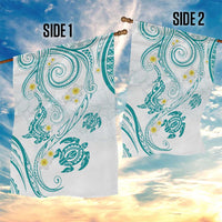 Polynesia Tribal Garden Flag Teal Plumeria Tentacles LT7 - Polynesian Pride