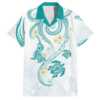 Polynesia Tribal Hawaiian Shirt Teal Plumeria Tentacles LT7 Teal - Polynesian Pride