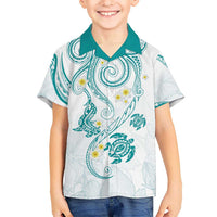 Polynesia Tribal Hawaiian Shirt Teal Plumeria Tentacles LT7 - Polynesian Pride