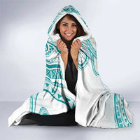 Polynesia Tribal Hooded Blanket Teal Plumeria Tentacles LT7 - Polynesian Pride