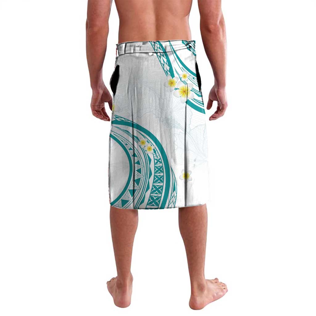 Polynesia Tribal Lavalava Teal Plumeria Tentacles