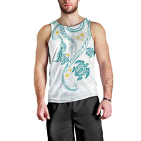 Polynesia Tribal Men Tank Top Teal Plumeria Tentacles LT7 - Polynesian Pride