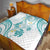 Polynesia Tribal Quilt Teal Plumeria Tentacles