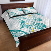 Polynesia Tribal Quilt Bed Set Teal Plumeria Tentacles LT7 - Polynesian Pride