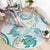 Polynesia Tribal Round Carpet Teal Plumeria Tentacles