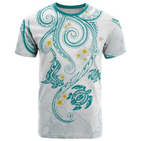 Polynesia Tribal T Shirt Teal Plumeria Tentacles
