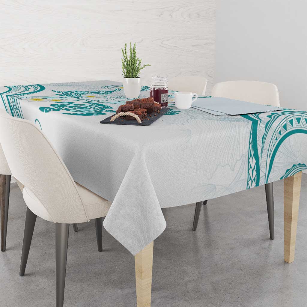 Polynesia Tribal Tablecloth Teal Plumeria Tentacles LT7 - Polynesian Pride