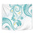 Polynesia Tribal Tapestry Teal Plumeria Tentacles